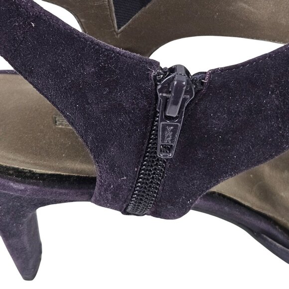 Bellini Heels Womens Size 8.5M Purple Suede Square Toe Ankle Strap Side Zipper - Picture 7 of 9